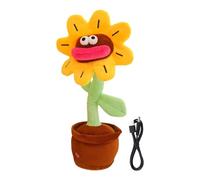 - Peluche en forme de fleur qui chante et agite - Jouet léger avec mouvement parlant - avec voix répétée | Table de bureau, décoration de chambre à coucher, bureau, ex