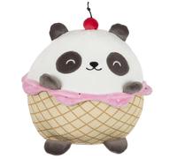 Peluche en polyester forme panda gourmand collection KAWAII blanc