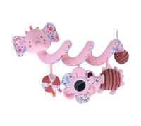 Peluche en spirale, jouet d'activité pour poussette en spirale - Jouets en peluche pour le berceau avec hochet et couineur - Jouet à contraste élevé - Jouet animal pour poussette, berceau, berceau