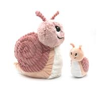 Peluche Escargot rose maman bébé Ptipotos Les Déglingos