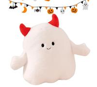 Peluche fantôme, animal fantôme,Fantôme d'Halloween avec chapeau de citrouille/peluche avec corne du diable | Peluche décorative Oreiller mignon pour étreinte, Fantôme de dessin animé Diver