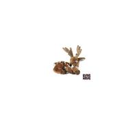 Living Nature Peluche Cerf avec bois 28 cm Blanc