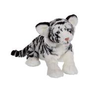 Peluche - fauve allongé 30 cm - tigre blanc noir TU