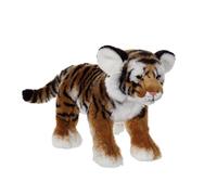 Peluche - fauve allongé 30 cm -tigre brun blanc TU