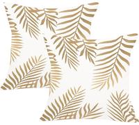 Peluche Fibre Feuille Imprimée Set de 2 Taie d'Oreiller Carrée, 45cm X 45cm Taie d'Oreiller Pour Décoration de la Maison, Canapé, Chambre à coucher