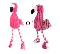Peluche Flamant Rose Mignon pour Petits Et Grands Chiens Jouet Couineur Corde en Coton Chiot Résistant Morsures Accessoires Amusants Animaux De Compagnie Chien Grinçant Les Mâcheurs