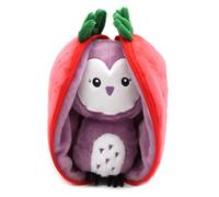 Déglingos Les FLIPETZ - Doudou Violet la Chouette/Fraise - Chouette Cache-Cache réversible - Peluche Toute Douce pour bébé - Idées Cadeaux de Naissance