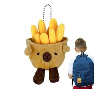 Peluche Fritte - Pendentif compact pour sac, figurine de ornement à suspendre, décoration pour sac d'école créative sémantique profonde, finition en tissu lavable en Mater