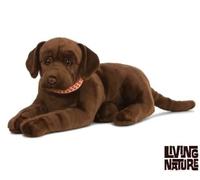 Peluche Living Nature - Chien géant Labrador en peluche, brun chocolat (60 cm)