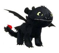Peluche geante dragons : krokmou dragon noir 90 cm - grande peluche licence xxl - enfant noir