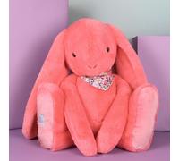 Peluche géante lapin Fleurette Corail (70 cm)