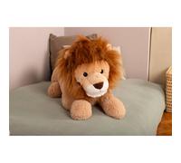 Peluche géante léon le lion allongé - made in france marron TU