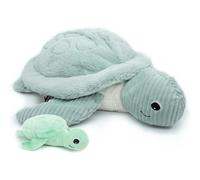 Peluche - Les Déglingos - Sauvenou - Tortue géante - Bébé inclus - 50 cm - Vert menthe