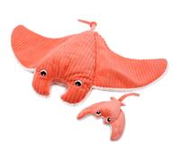 PTIPOTOS by Les DEGLINGOS - MENTALOU LA Raie Manta Maman/Bebe - Peluche Ultra Douce - Cadeau Naissance Anniversaire Noel - 72CM -Corail
