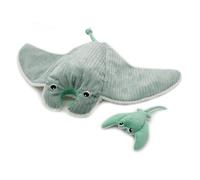Peluche géante Mantalou la raie manta et son bébé menthe (67 cm)