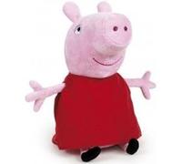 Peluche geante peppa pig robe rouge 60 cm - set grande peluche peppa le cochon xl avec 1 carte offerte - doudou enfant Rouge
