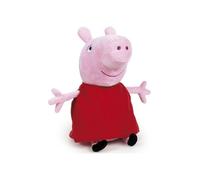 Peluche Geante Peppa Pig Robe Rouge 60 Cm - Set Grande Peluche Peppa Le Cochon XL Avec 1 Carte Offerte - Doudou Enfant