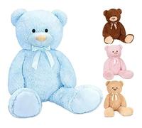 Peluche géante XXL - BRUBAKER - Ours - 100 cm - Bleu Clair - Ultra Douce