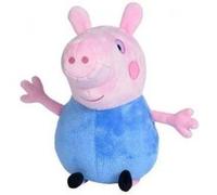 Peluche george pig 42 cm bleu - pour peppa pig famille cochon - peluche classique grande et douce - set grand doudou enfant + carte Bleu
