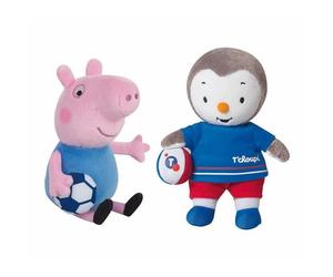 Peluche Georges Jemini T'choupi & Peppa Pig (x2) Multicolore 17 cm