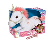GIPSY TOYS - Peluche interactive - Lica Bella magique - Licorne en peluche toute douce qui s’illumine et émet des sons féeriques, Blanc