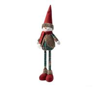 Peluche Gnome de Noël Réglable 44-58cm Base Lestée Plaid Rustique | Points forts : Tissu doux avec rembourrage pour coton PP pour idéal pour étagère armoires Look cottagecore visage