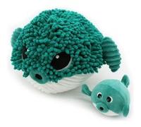 Peluche Gobetou le poisson globe maman et son bébé vert Les Ptipotos Multicolore G
