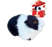 Peluche Hamster - Peluche Réaliste de Cochon d’Inde, Jouet Simulé pour Décoration Maison, Cadeau pour , Faveur de Fête & Accessoire de Photographie, 12x6x7 cm Peluchee Douce Marron, Gris & Noir