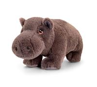 Keel Toys KEELECO - Peluche 100% recyclée - Jouet écologique pour Enfant - Peluche Hippopotame 30cm - SE1045, Gris