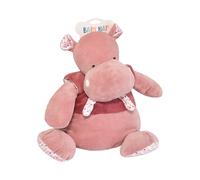 Peluche hippopotame BABY NAT Zoé - Rose poudré, taille moyenne assise