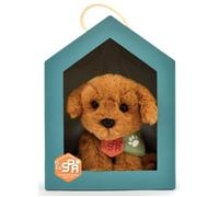 HISTOIRE D'OURS - Petite Peluche Chien Beige SPA - 16cm - Peluche Toute Douce à Adopter avec Boîte Forme Niche - Partenariat SPA - Idée Cadeau Solidaire pour Enfants et Adultes - SPA-CHIENMM