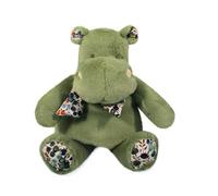 Peluche - HISTOIRE D'OURS - Hippopotame - 22CM - Vert - Douceur et motifs floraux
