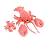 Déglingos Peluche Les Ptipotos Homard Maman et Bébé - 48 cm - Corail