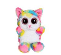 Peluche - hooxy - brilloo friends chien husky jaune et rose 13 cm rose TU