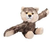 Wild Republic – Peluche Huggers Loup – Bracelet à claquer – 20 cm – Gris