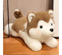 Peluche Husky Mignonne, Poupée Chiot, Compagnon De Sommeil Pour Enfants, Poupée Marionnette Husky Brun - 30 Cm (0,16 Kg)