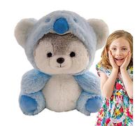 Peluche Husky - Poupée Husky Transformable en peluche douce, Transformer la poupée de chien de jouet en peluche de poupée Husky, peluche de chien de Husky en peluche Raxove