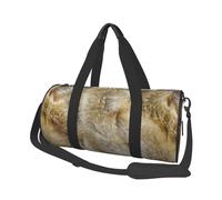 Peluche imprimé Fausse Fourrure Marron Naturel, Sac de Voyage de Grande capacité, Sac à Main Rond, Sac de Voyage de Sport, fourre-Tout, Sac de Fitness