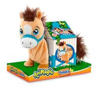 Peluche interactive - Animagic - Pumpkin le poney - 23 cm - Hennit - Inclus 4 piles LR06