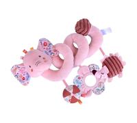 Peluche interactive avec couineur, bruit de hochet doux, tissu doux pour la peau, conception d'exploration sûre de la main et de la bouche | lit bébé, berceau, siège auto, confort bébé, senso