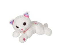 Gipsy Toys - Cuty Bella Fashionista - Peluche Interactive Chat Cuty Bella Fashionista - Toute Douce Qui s’illumine au Rythme de Jolies mélodies - 30 cm - Blanc Rose - Version Française