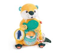 Peluche interactive - Maman Loutre - Jaune - 8+ activités sensorielles - H.25 cm