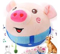 Peluche Interactive pour Animaux de Compagnie, Jouet pour Chien Parlant et animé, Cochon Rebondissant, Peluche Cochon Lavable et Couineuse pour Chiens de Petite et Moyenne Taille (Blue, Standard)