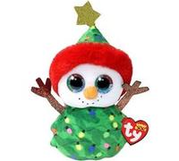 Ty Peluche Beanie Boo S Garland Bonhomme de neige Sapin de Noël 15 cm interactive multicolore