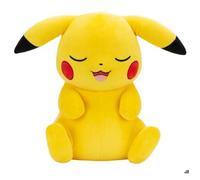 Peluche - JAZWARES - Peluche Pikachu Endormie - 40 cm - Très douce - Éléments brodés