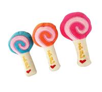 Peluche Jouets de Dentition 3pcs, Lollipop pour Animaux Ambiance Noël | PP Coton Doux, Couinement Intégré, pour Petits Chiens et Chats, Lot de Trois pour Caisse