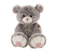 KALOO - Rouge Peluche Ours Maé Gris Prestige 38 cm - Petit Ours en Peluche en Fourrure Soyeuse - Doudou Ultra Doux pour Bébé - Dès la Naissance, K962754