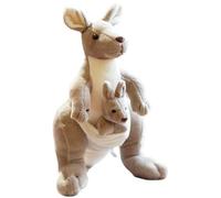 Peluche kangourou en peluche, 28 cm, jouet kangourou, mignon, maman et enfant, kangourou, peluche moelleuse, kangourou, pour les enfants, pour se blottir, jouer et dormir