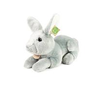 Rappa Peluche Lapin 33cm Réaliste Ultra Doux en Matière Recyclée Écologique Gris
