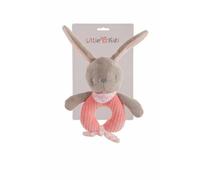 Peluche Lapin avec hochet intégré Rose